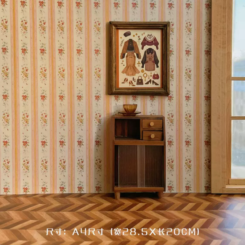 扮家家酒娃娃屋場景壁紙壁紙牆裙背景板貼紙不乾膠