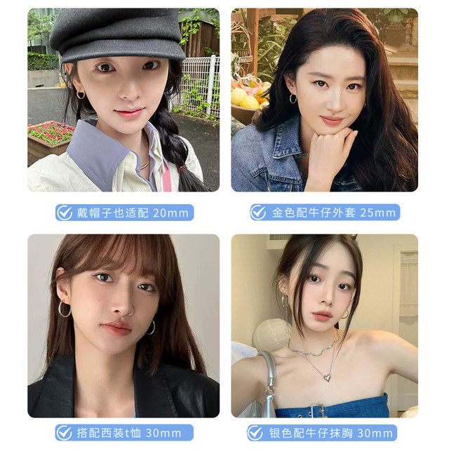 Plain ring earrings for women circle ear buckles 2025 new hot style fashion style high-end earring circle metal earrings