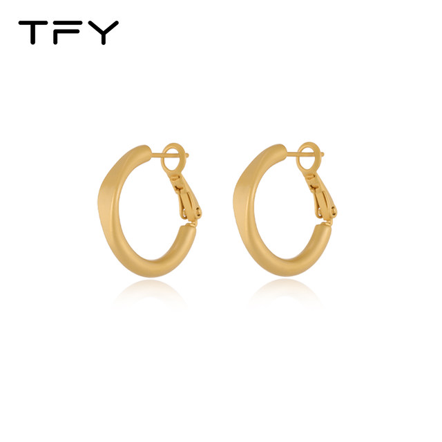 Gold matte plain hoop earrings hoops for women 925 sterling silver straight needle hoop earrings high-end minimalist metal ear hoops