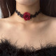 Dark Gothic lace flower picker women's neck strap neck accessories neck neck chain Lolita jewelry
