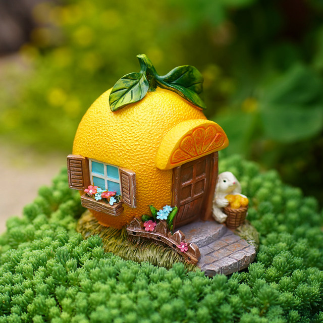 Orange hut creative micro -landscape house garden bonsai decorative desktop ornament to give friends birthday blessing gifts
