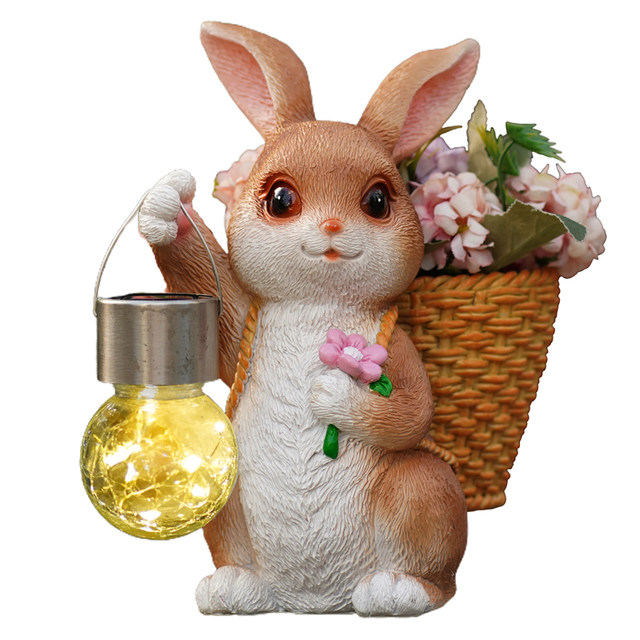 Cute rabbit flowerpot solar cloth landscape light garden outdoor courtyard kindergarten decorative ornaments succulent potted plants