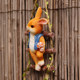 Cute rabbit climbing ladder wall hanging outdoor garden garden tree hanging balcony pipe flower pot hanging kindergarten decoration ornament

