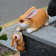 Creative parent -child rabbits cartoon flower pot potted garden art home desktop decoration balcony window sill zodiac gift ornaments
