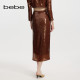 bebe winter series women's slim sequin brown midi pencil skirt skirt 420005