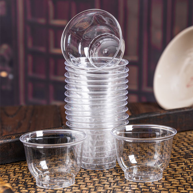 Disposable tea cup tea set household thickened cup hard plastic water cup wine cup kung fu tea transparent custom aviation cup