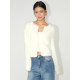 Neva hu imitated mink cava sweater coat female autumn and winter retro versatile short sweater hair hair tops