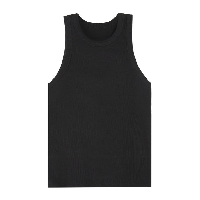NEVA HU black I-shaped knitted vest for women wearing 2025 new slim fit inner sleeveless top