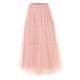 Alice's new pink mesh skirt for spring 2025 high-waisted slim lace mid-length cake skirt mid-skirt