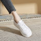 
Fashion new product top layer cowhide leather genuine leather white shoes for women versatile New Year casual flat shoes slimming board shoes