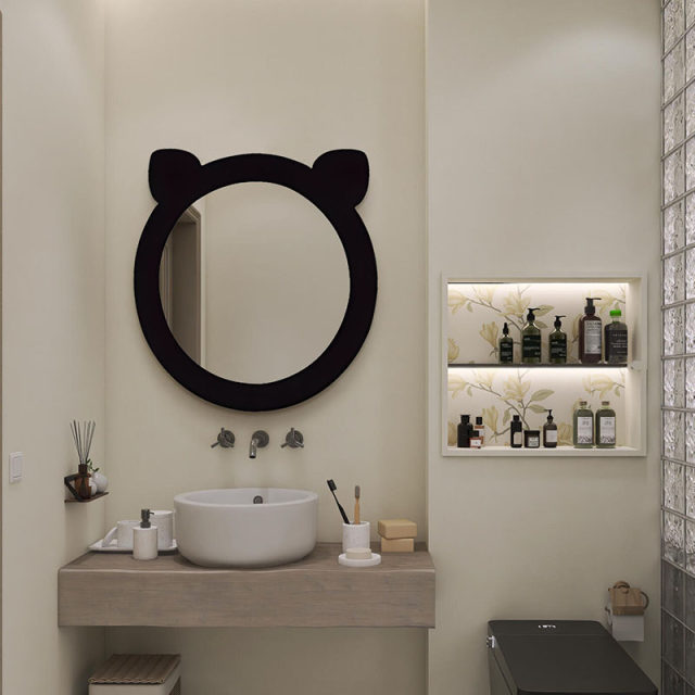 Cartoon smart LED bathroom mirror children's room art decorative mirror ...