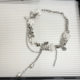 French white flower butterfly pearl tassel necklace for women light luxury niche high-end sense choker clavicle chain necklace