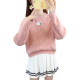 Round -neck twist sweater female autumn and winter new small little loose and thickened outside wearing a cover with bottom knit sweater