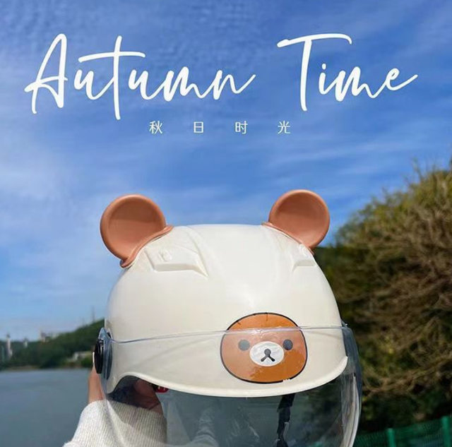 Helmet decoration bear ears battery electric vehicle car bicycle decoration unisex cute cartoon accessories