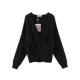 dese smug design sense cross V-neck sweater for women autumn large size fat mm off-shoulder long-sleeved knitted top
