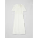 
lkbennett white dress women's spring and summer short-sleeved bow-shaped long skirt