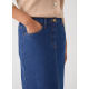 lkbennett blue denim skirt 2025 spring new front mid-slit metal buttons versatile to make you look slim