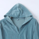Gold velvet cardigan jacket Spring and autumn new foreign trade women's hooded collar zipper long sleeve solid color casual sweatshirt 30431
