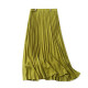Pleated skirt, new spring and summer foreign trade women's clothing simple and versatile age-reducing natural waist zipper mid-length skirt 28284