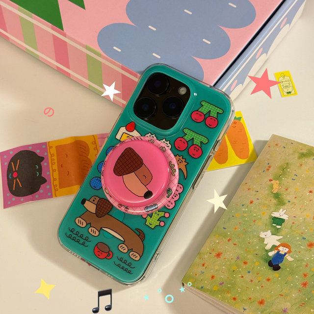 
Barbecued pork happy shop xuanzi co-branded imd double-layer mobile phone case cute shiny all-inclusive iphone17promax 17 16Pro/16/16Promax