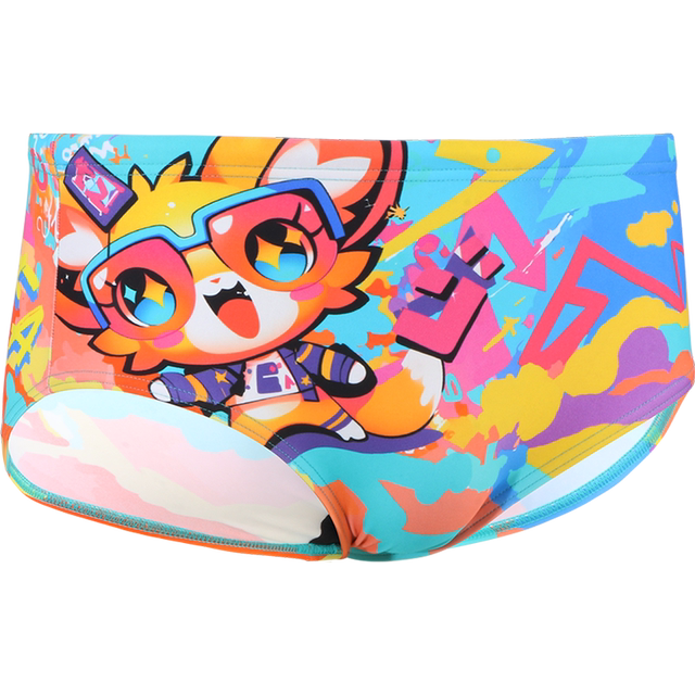 Yingfa Children's swimming trunks, shark leather competition boys and boys training triangle swimming trunks 9201 with drainage line
