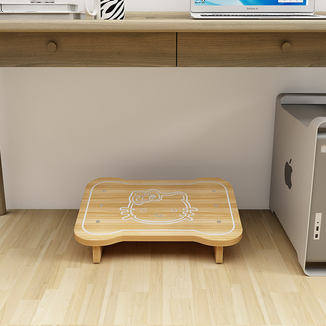 Office foot pedal, foot stool under computer desk, anti-rocking leg artifact, solid wood work station, internet celebrity foot bench