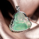 Natural jade a-grade ice species Laokeng sunny green 18K gold Maitreya Buddha jade pendant Burmese female model Buddha pendant
