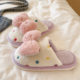 Girly Heart Furry Slippers Women's Winter Indoor Home Cute Polka Dot Bow Plush Warm Baotou Cotton Slippers