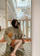 Thirteen Lines 2025 Spring New Korean Style Fashionable Classic Simple Drawstring Zipper Loose Mid-length Trench Coat
