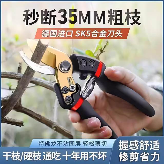 Fruit tree cutting knife branches and artifacts, fruit picking trees, cutting flower branches, scissors of green grafting garden garden gardening house trimming

