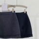 Flower bud splicing A-line woolen short skirt for women 2025 winter new high-waisted versatile slim design skirt
