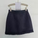 Flower bud splicing A-line woolen short skirt for women 2025 winter new high-waisted versatile slim design skirt
