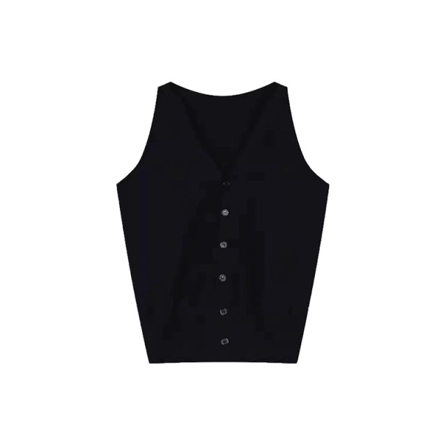 Brother Nan's slightly fat design black shirt for women with large size stretch slim fit fat mm vest suspender vest top