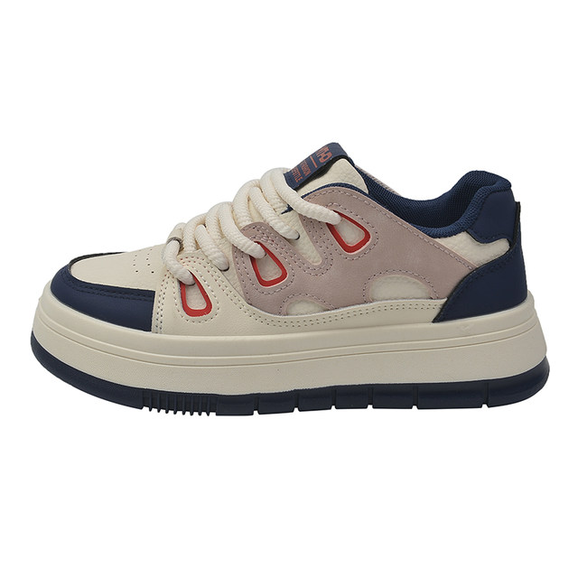 Popular Dexun thick-soled sneakers for women in autumn and winter, versatile super hot white shoes 2025 new Korean casual sports shoes