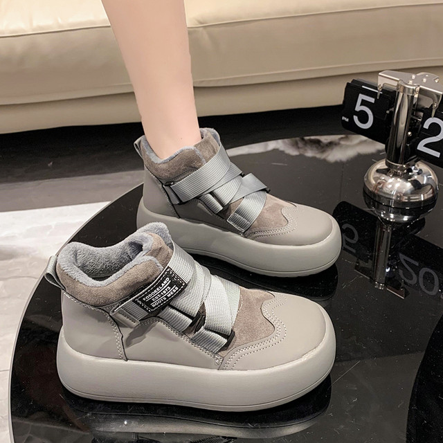 Women's thick-soled shoes, popular 2025 new women's plus velvet women's shoes, sports and leisure dad Forrest shoes, trendy sneakers