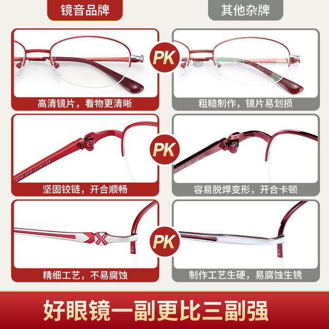 Anti-blue light reading glasses for women brand high-end authentic official flagship store high-definition middle-aged and elderly ultra-light fashion