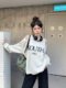 American lazy style sweatshirt 2025 new women's early autumn loose casual retro Korean design off-shoulder top