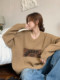 Hong Kong style retro chic sweater for women in autumn and winter American lazy style soft glutinous thick loose mid-length sweater top