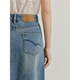 Inman retro washing cowboy skirt 2025 summer women's clothing new high-waisted slim A-line mid-length denim skirt
