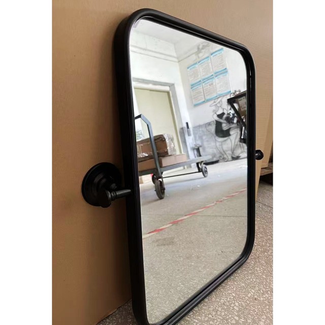 Promotional foreign trade original order American country style iron rectangular retro wall-mounted mirror 56*60cm