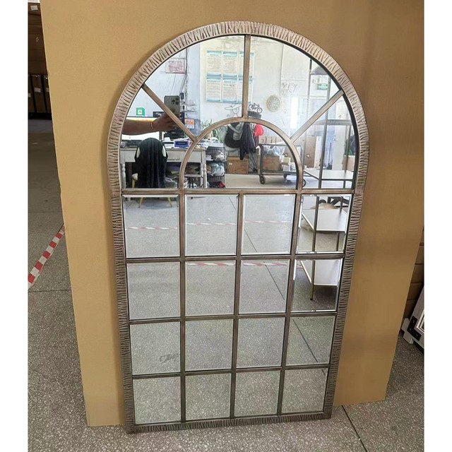 Promotional foreign trade original order American retro old iron arched wall-mounted decorative mirror 72*127cm