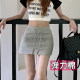 Large size drawstring gray skirt women's sweatshirt skirt skirt hip skirt A-line skirt sports short skirt fat mm spring and summer