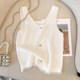 French large size ice silk knitted bottoming shirt sleeveless top for women who are fat in summer, slimming inside and wearing camisole outside