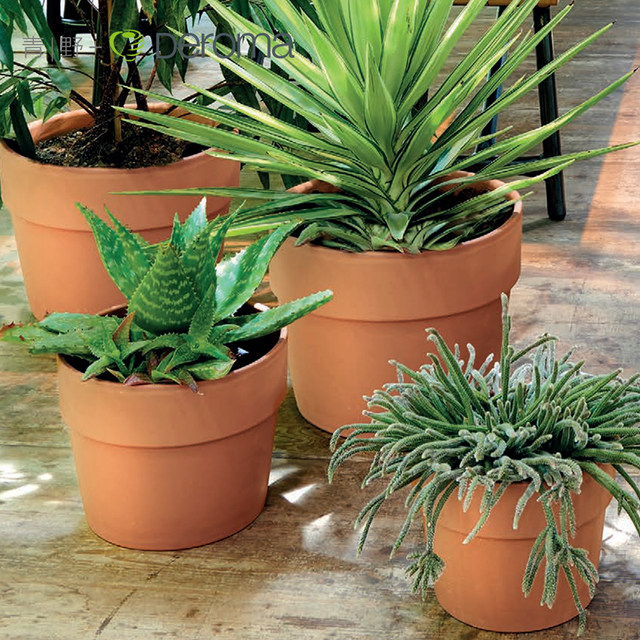 Deroma Nordic design wide-rim desktop basin series light luxury retro indoor home clay flower pots