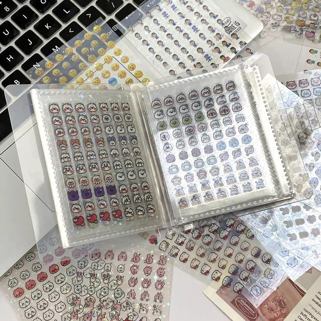 Mini deco sticker 4200 cute little nose laser star handbook material decorative sticker children's sticker