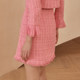 MarieElie gentian flower skirt with autumn and winter high waist solid color plaid spliced ​​lace skirt thick