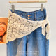 2025 spring and summer new lace lace ass curtain for women layered layered triangle skirt cover hip curtain apron