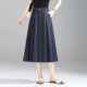 High-waisted casual lace-up denim A-line skirt mid-length skirt 2025 spring and summer fashionable versatile slim skirt