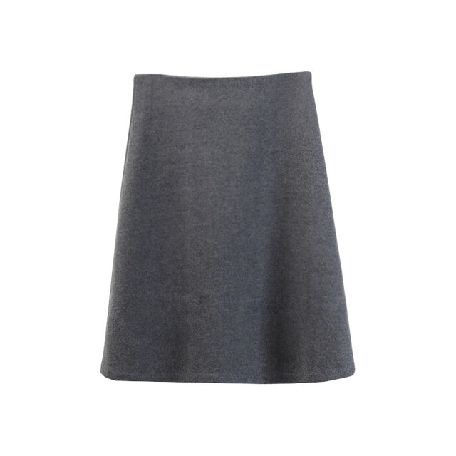 Mao woolen A -line skirt puffy skirt autumn and winter new high -waisted hip hip skirt leisure professional commute one -step skirt skirt
