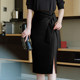 Jiuhong Boilet skirt hip skirt in Changchun Summer New Summer OL professional skirt High -waist, thin split, one -step skirt in the skirt
